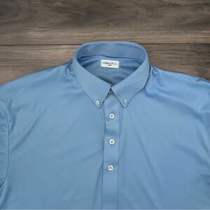 Collars & Co Polo Shirt Mens Large Light Blue Dress Collar 100% Polyester